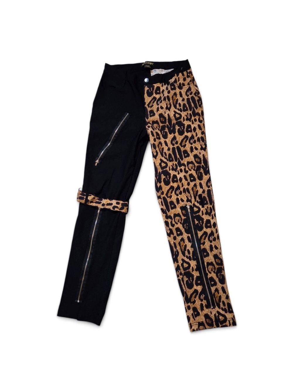 like an angel Two-Tone Leopard & Black Skinny Pants